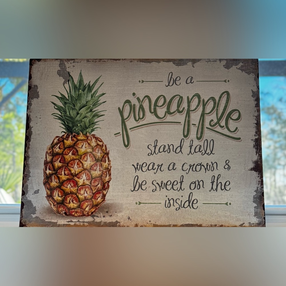 Be a pineapple sign 13x10 metal